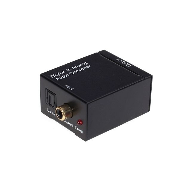 Wewoo - Adaptateur noir Convertisseur Coaxial Optique Numérique vers Analogique RCA Audio Wewoo  - Câble Optique