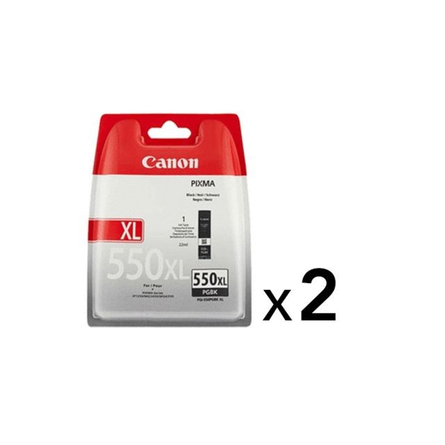 Canon - Lot de 2 Cartouche d'encre Noire pigmentée haute capacité PGI-550BK XL - Canon