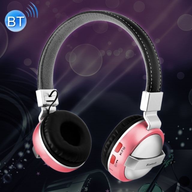 Wewoo - Oreillette Bluetooth rose pour iPhone, Samsung, HTC, Sony et autres Smartphones téréo Qualité Sonore V4.2 Casque, Distance: 10m, Soutien 3.5mm Audio Entrée & FM Wewoo  - Casque audio rose