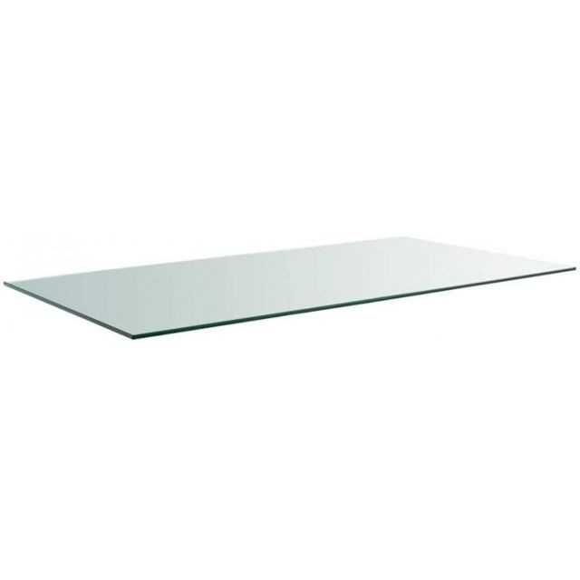 Meubletmoi - Plateau rectangulaire 100x80 en verre trempé transparent Meubletmoi  - Table manger verre trempe