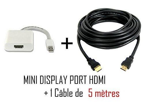 Cabling CABLING  Câble Adaptateur Connexion Mini Displayport Vers Hdmi Pour Apple Mac / Macbook / Pro / Air + Cable HDMI mâle/mâle 5 mètres