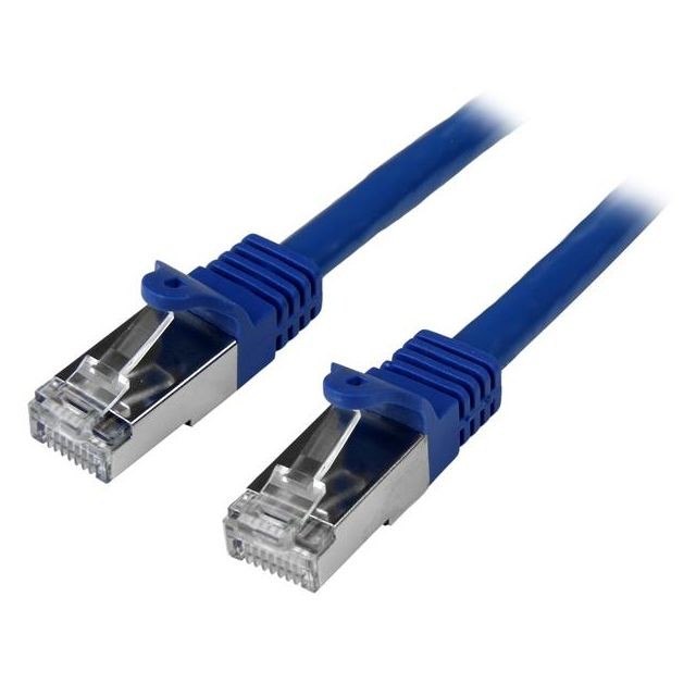 Câble RJ45 Startech Câble réseau Cat6 blindé SFTP sans crochet de 50 cm - M/M - Bleu