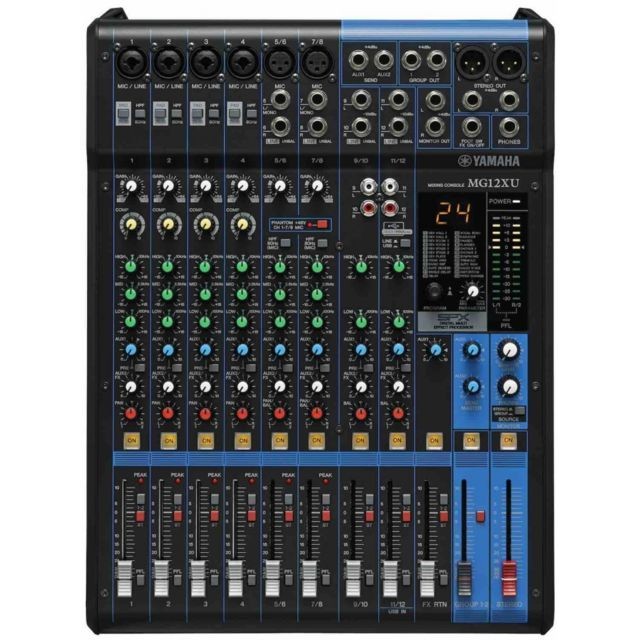 Yamaha - Yamaha MG12XU - Table de mixage analogique 12 entrées + effets - Entrees