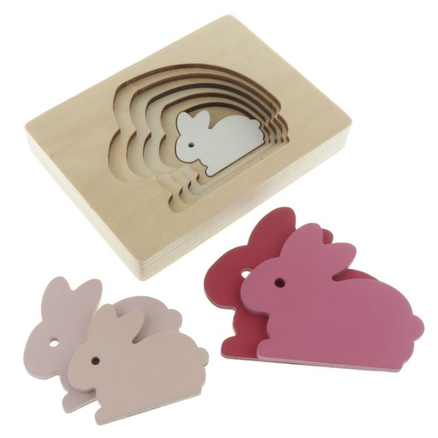 marque generique - Puzzle éducatif en bois à 5 couches pour bébé lapin tout-petit marque generique  - marque generique