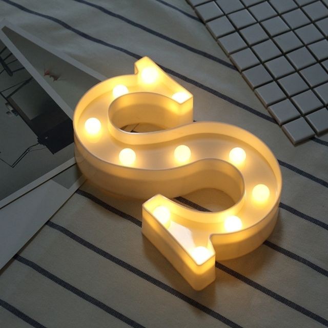 Wewoo - Guirlande Lumière anglaise décorative de forme de lettre de l'alphabet S, sèche chaude accrochante de vacances de LED Wewoo  - Guirlande lumineuse blanc chaud