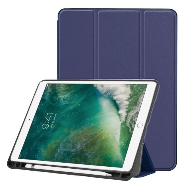 marque generique - Etui en PU tri-fold intelligent bleu foncé pour votre Apple iPad Pro 10.5-inch (2017) marque generique  - Marchand Magunivers
