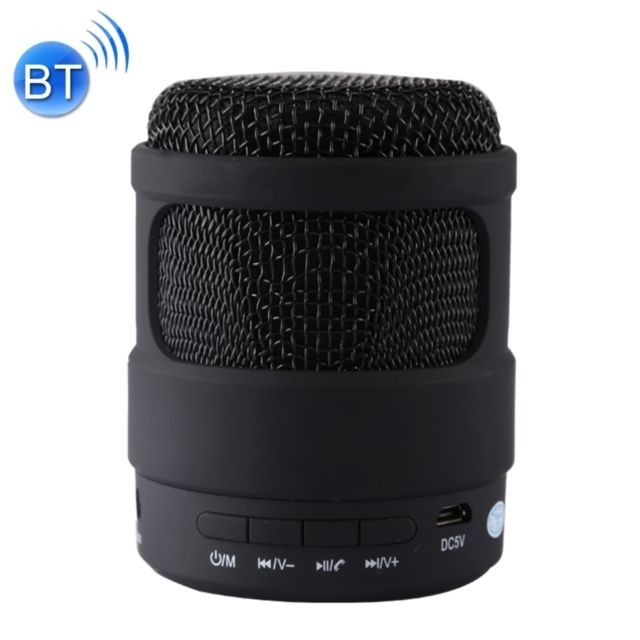 Wewoo - Enceinte Bluetooth d'intérieur noir Portable stéréo musique sans fil haut-parleur, MIC intégré, Appels mains-libres de et carte TF fonction audio AUX FM, Distance: 10m - Enceintes Hifi Sans fil