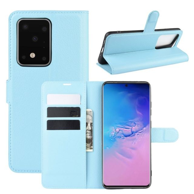 marque generique - Etui en PU avec support bleu clair pour votre Samsung Galaxy S11 Plus marque generique  - Accessoire Smartphone