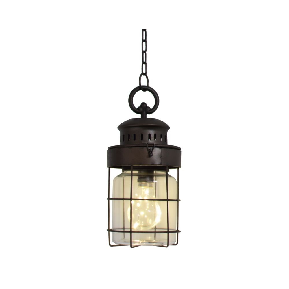 L'Originale Deco Lampe Lanterne Industrielle à Suspendre à Ampoule LED 29x13 cm