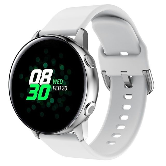 Wewoo - Bracelet pour montre connectée Smartwatch de poignet à boucle plaquée électrolysée Galaxy Watch Active Blanc Wewoo - Montre et bracelet connectés