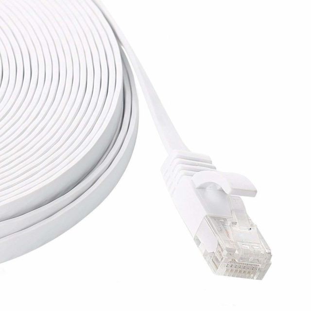 Ineck - INECK® Câble extra plat réseau Ethernet RJ45 Cat 6 Blindé 15M Blanc - Câble RJ45