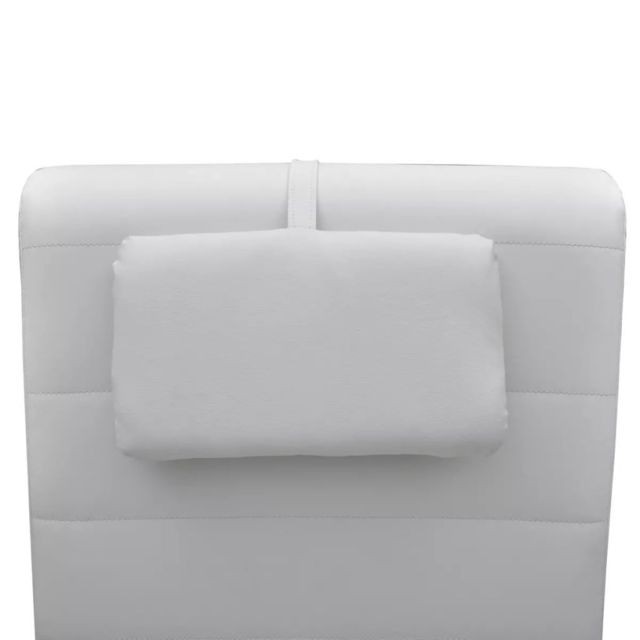 Vidaxl vidaXL Chaise longue avec oreiller Blanc Similicuir