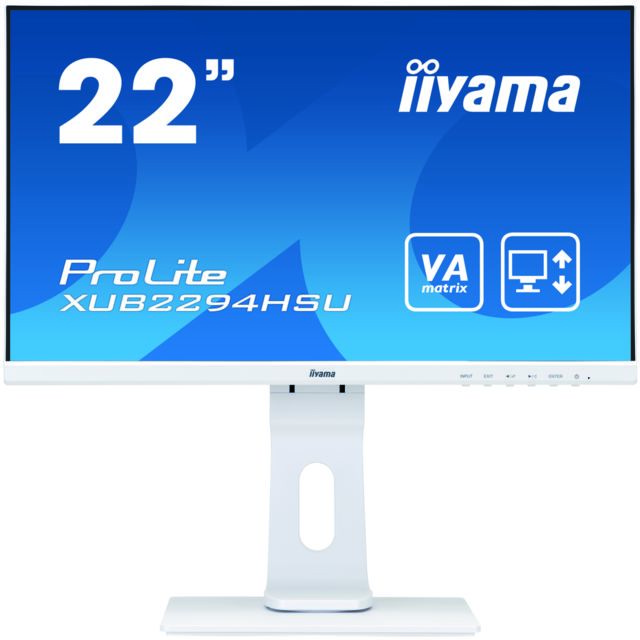 Iiyama - IIYAMA 21,5' ULTRA MINCE, dalle VA, 1920x1080, 250cd/m2, haut-parleurs DisplayPort, HDMI, VGA, 4ms, USB 2x2.0, pied réglable en hauteur - Moniteur PC 22 pouces