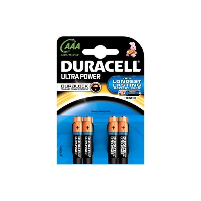 Duracell - 4 piles Ultra Power AAA LR03 B4 Cœur Haute Densité - Duracell