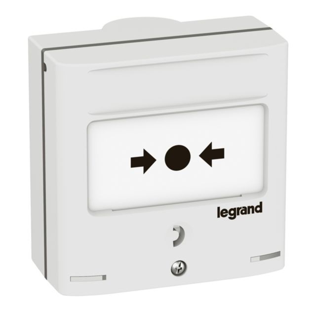 Alarme connectée Legrand déclencheur manuel - blanc - 2 contacts + led - legrand 138074