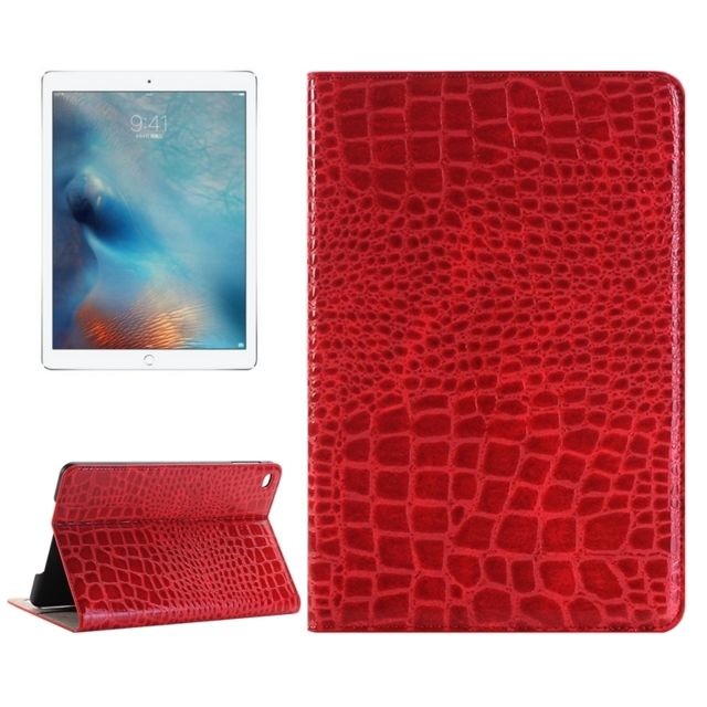 Wewoo - Smart Cover rouge pour iPad Pro 12,9 pouces cartes et portefeuille Crocodile Texture horizontale Flip étui en cuir avec titulaire fentes Wewoo  - Housse, étui tablette