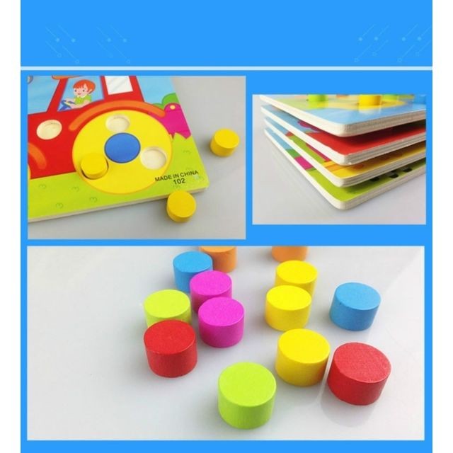 Wewoo Jeu construction DIY Color Cognition Board Jouets éducatifs Enfants Jouet en bois Puzzle Apprentissage précoce de correspondance des couleurs (C)