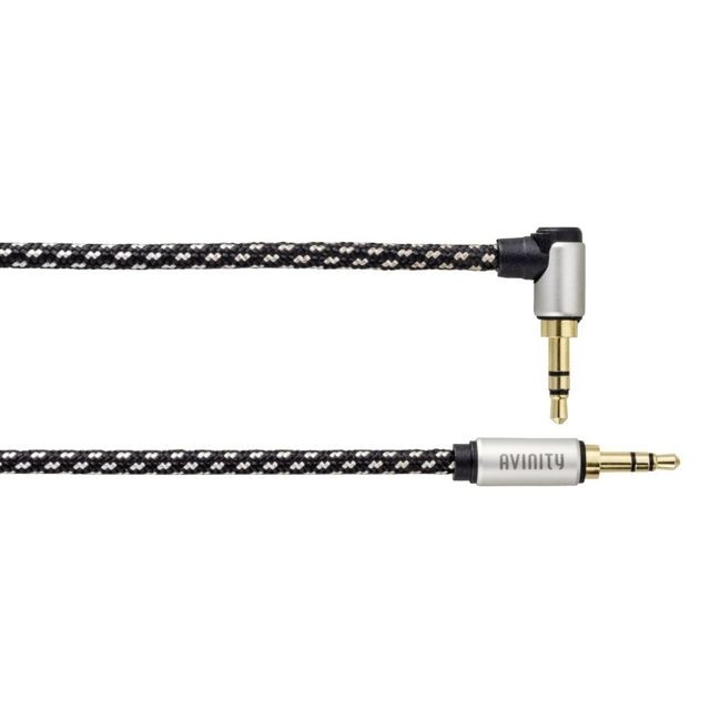 Hama - Câble audio, jack mâle 3,5 mm/jack 90 °, stéréo, textile, doré, 0,5 m Hama  - Câble Jack