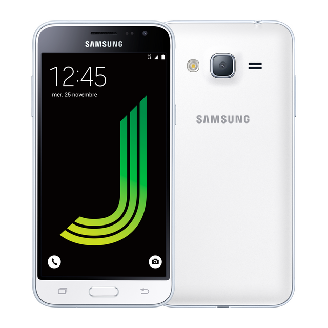 Samsung - Galaxy J3 2016 Blanc - Smartphone Android Hd