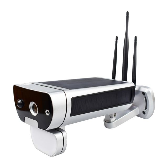 Caméra de surveillance connectée Generic Extérieur solaire IP caméra HD sans fil Wifi Surveillance Vision nocturne Caméra Noir