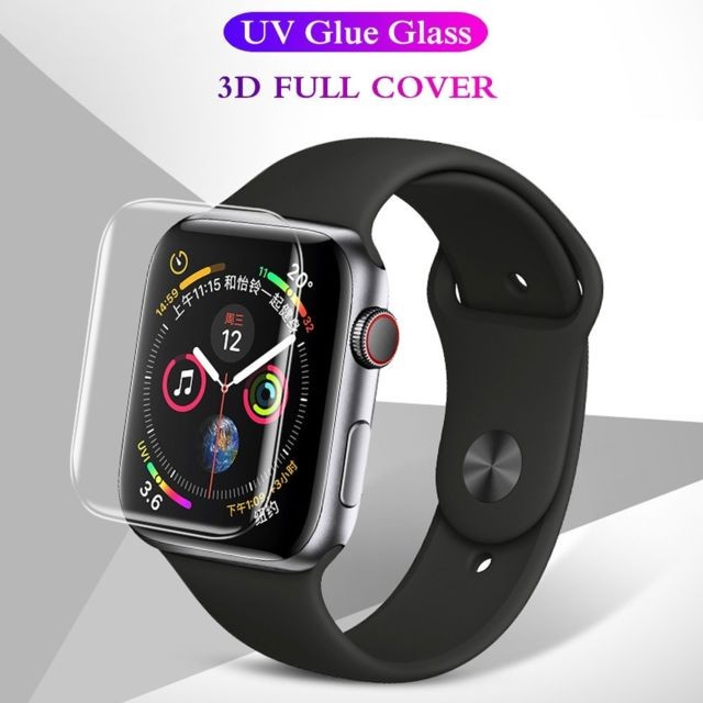 Accessoires montres connectées Wewoo Verre trempé plein écran incurvé par liquide UV pour la série Apple Watch 38mm