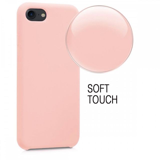 La Coque Francaise Coque iPhone 7/8/ iPhone SE 2020 Silicone Liquide toucher doux, Anti Chocs Rose Pâle